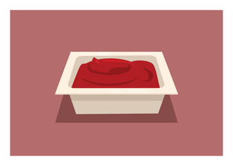 Dipping sauce. Simple flat illustration in perspective view.
