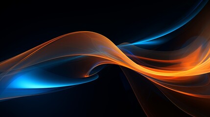 Vibrant orange and blue light streaks blending together