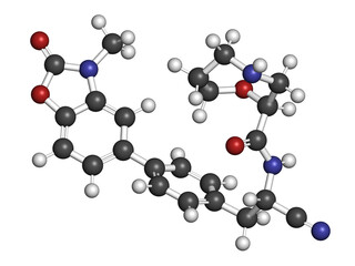 Brensocatib drug molecule. 3D rendering.