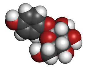 beta-arbutin molecule. 3D rendering.