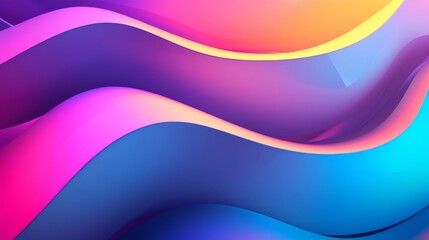 Abstract gradient neon light folds.