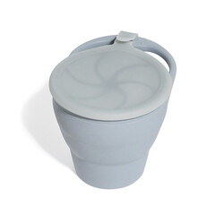 Cute rubber silicone snack cup on white background