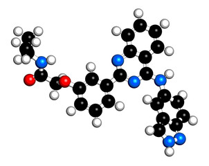 Belumosudil drug molecule. 3D rendering.
