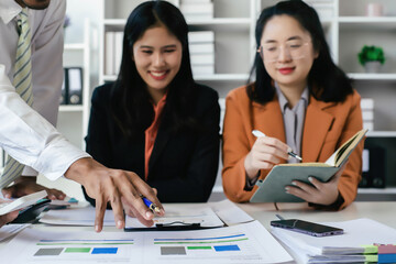 Business persons on meeting in the office, Business Colleagues Discussing Strategy At Office, Businesspeople Having Meeting in Office, Explaining the report at the meeting,