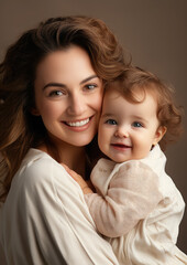 portrait of mother and child, family, mother's day, mommy, baby, love, tenderness, toddler, beautiful smiling woman, kid, children, childhood, hugs, parent, motherhood, female, people