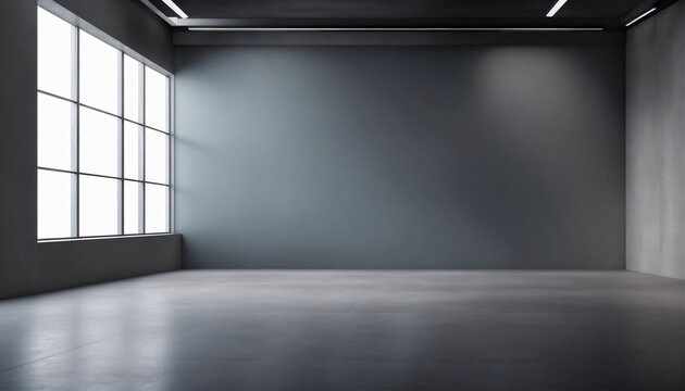 Abstract smooth empty grey studio well use as background,business report,digital,website template,backdrop.
