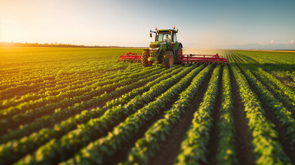 Fototapeta premium Tractor on the farm