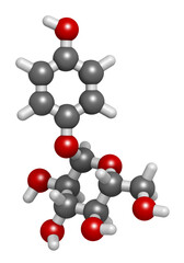 alpha-arbutin molecule. 3D rendering.