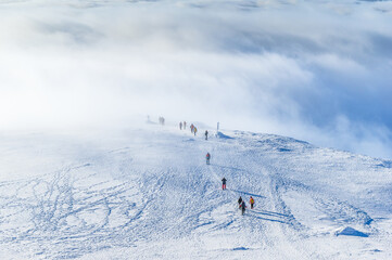 Fototapeta na wymiar Babia Góra, nad chmurami, Diablak, zima