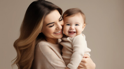portrait of mother and child, family, mother's day, mommy, baby, love, tenderness, toddler, beautiful smiling woman, kid, children, childhood, hugs, parent, motherhood, female, people