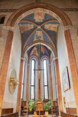 TREVISO, ITALY - NOVEMBER 4, 2023: The presbytery in church Chiesa di San Francesco with the...