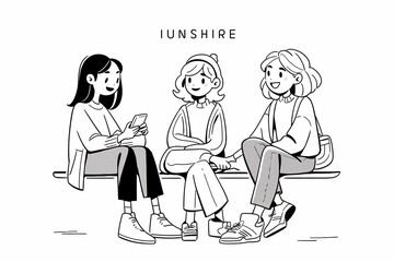 Illustration of friends having a fun conversation