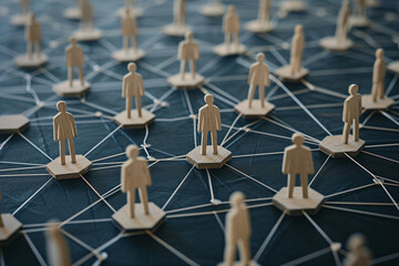 illustration of people in network with thread
