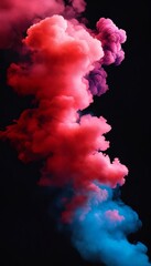 Fototapeta premium Black background with smoke in spotlight