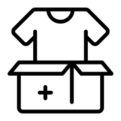 clothes donation line icon