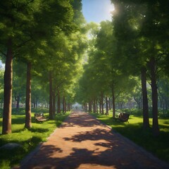 Obraz premium Green park view