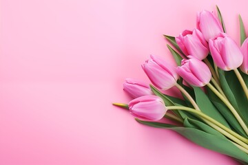 pink tulips on pink background