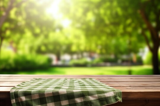 picnic table in the garden