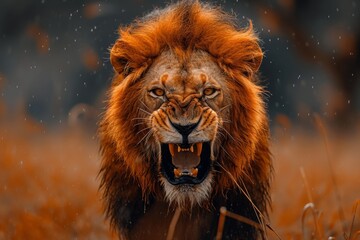 Generative AI image of A captivating and naturalistic lion