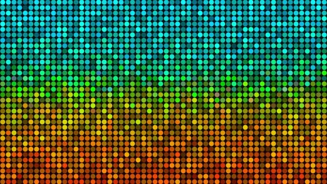Abstract grid type motion background from glowing, flickering glitter dots. Motion Vj loop backdrop from mesh of circles