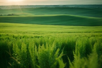 Obraz premium green field and sky