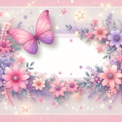 Floral background with butterflies and flowers. Vector illustration for your design 