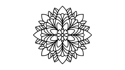 Floral abstract mandala outline art ai generated image