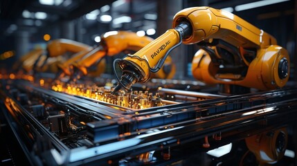 Fototapeta premium Machination Marvels: Exploring the Robotic Symphony of Industry