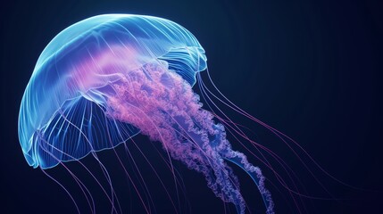 Abstract jelly fish. 3D background.