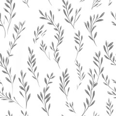 Naklejka premium Flowers, leaves and plants pattern in black-and-white.Pencil, hand drawn botanical seamless pattern