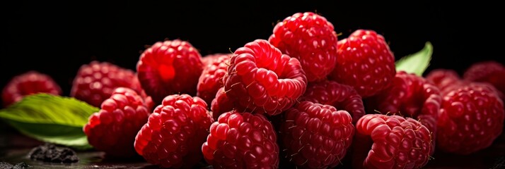 Juicy and irresistible raspberry banner for tempting and refreshing fruit promotion