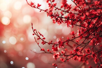 Kirschblüten Zweige an einem Baum. Rosa Blüten beim Kirschbaum im Frühling.