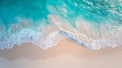 Fototapeta na wymiar Beautiful sandy beach with blue waves