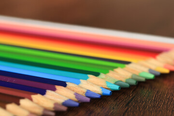 macro photography of various colored pencils.