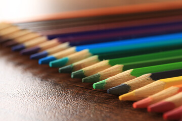 Obraz premium macro photography of various colored pencils.