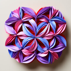 strips of paper to create symbolic love knots. isolate on white. origami style. Valentine's day