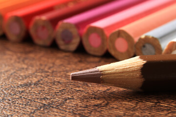 Obraz premium macro photography of crayon tips.