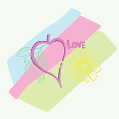 Heart symbol with abstract ornamentation, suitable for use as a graphic resource for greeting cards and others.