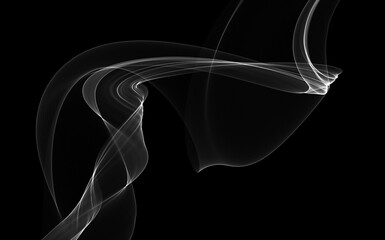 Dark abstract background with a glowing abstract waves