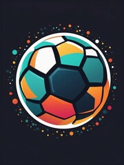 Fototapeta premium Soccer ball vector logo illustration on isolated background