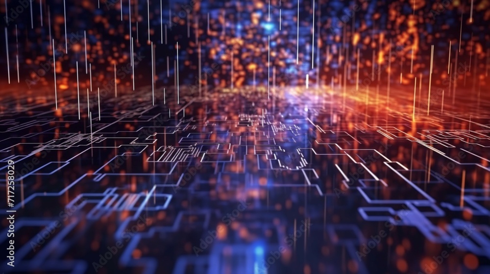 Poster abstract technology background ideal for neural net ai generative