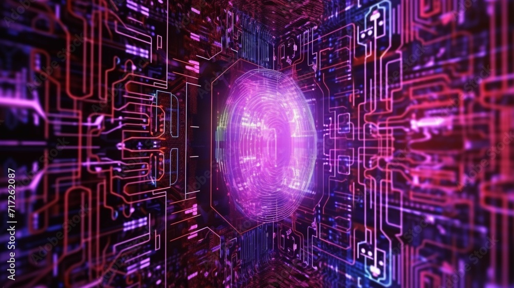 Poster cyber backdrop with applications in technology neural ai generative