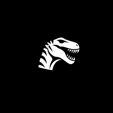 Dinosaur Animal Logo Black And White Illustration Object Generative AI