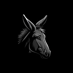 Donkey Animal Logo Black And White Design Symbol Generative AI