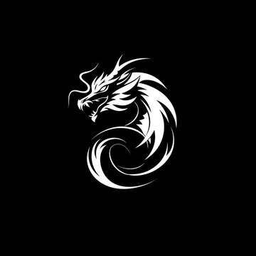 Dragon Animal Logo Grayscale Design Object Generative AI