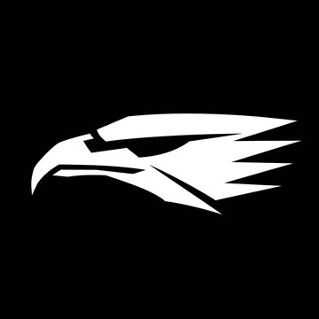 Eagle Animal Logo Black And White Illustration Element Generative AI