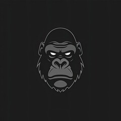 Gorilla Animal Logo Grayscale Illustration Symbol Generative AI