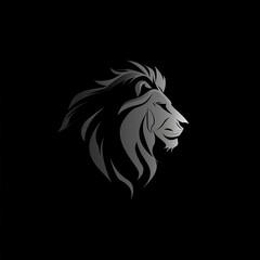 Fototapeta premium Lion Animal Logo Grayscale Illustration Object Generative AI