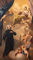 VICENZA, ITALY - NOVEMBER 6, 2023: The painting of St. Cajetan of Tiene on the main alta of church...