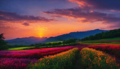 Obraz premium Beautiful dusk light colorful beauty